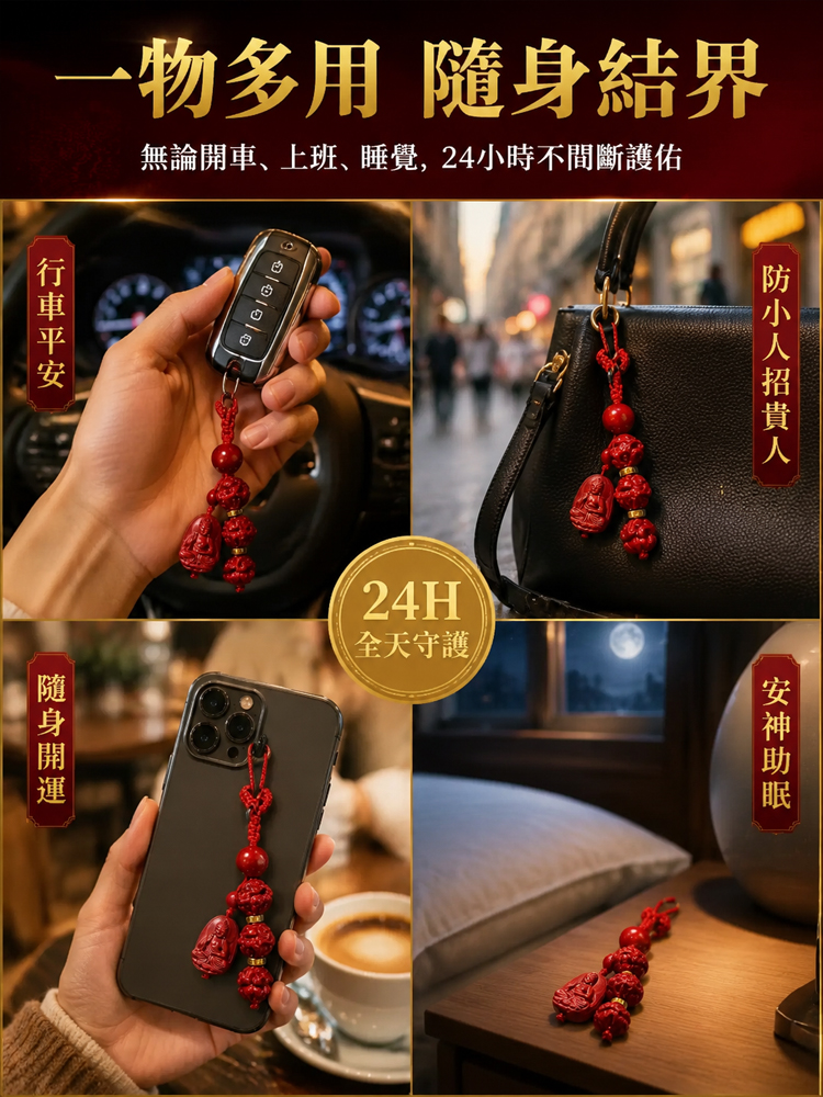 化煞防小人！ 「開運三合貴人・本命佛平安扣」