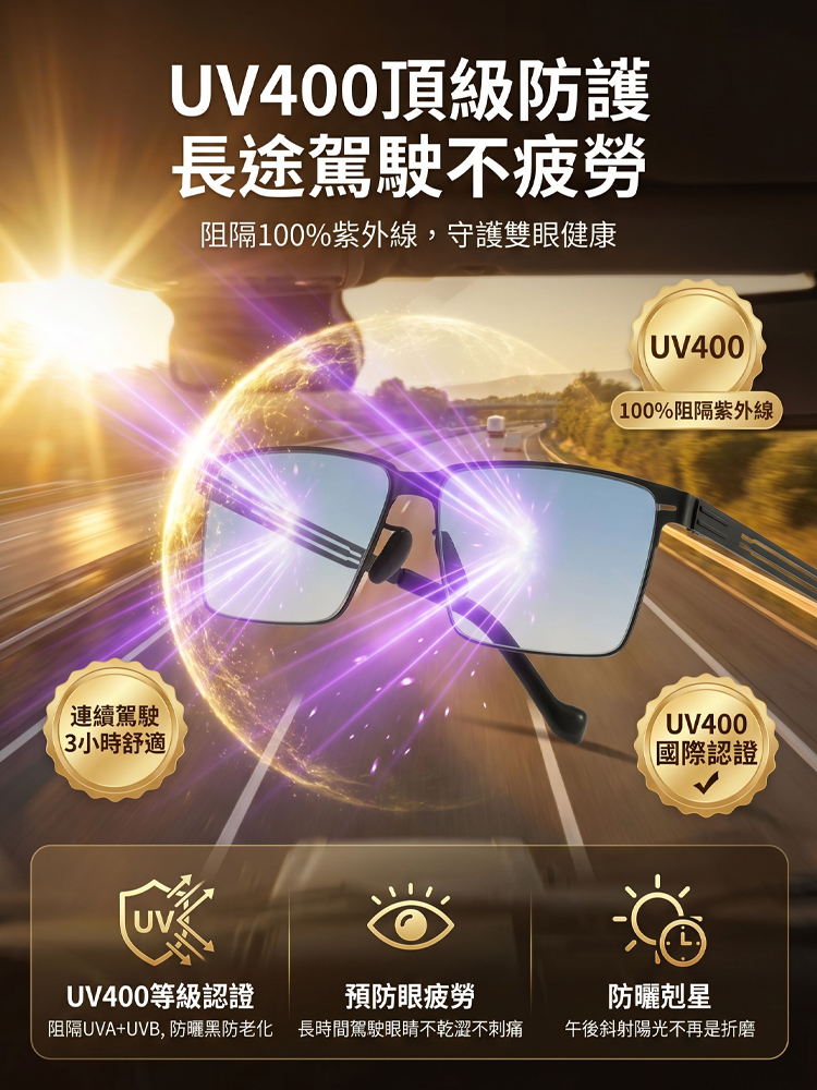 日夜兩用變色偏光駕駛太陽眼鏡