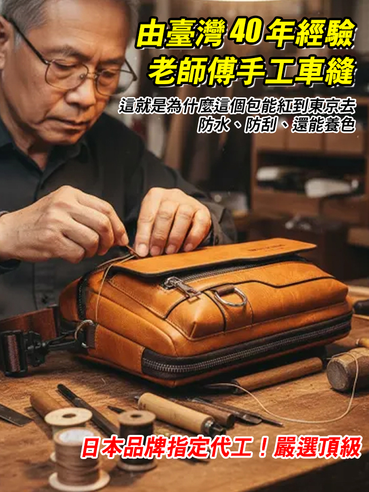 【外銷日本回流】台灣頂級手作・栃木皮革 100週年紀念包
