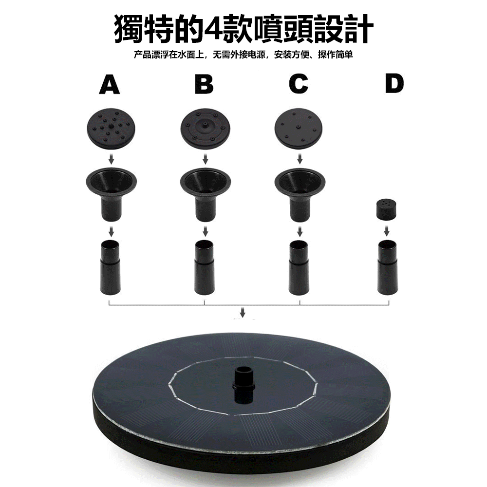 太陽能漂浮噴泉器