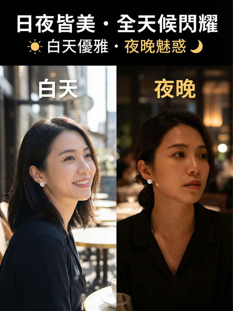 爆閃轉運銀耳釘