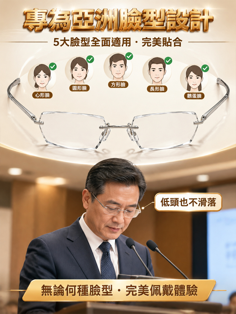 【設計師聯合打造】滿天星智慧變焦變色老花眼鏡