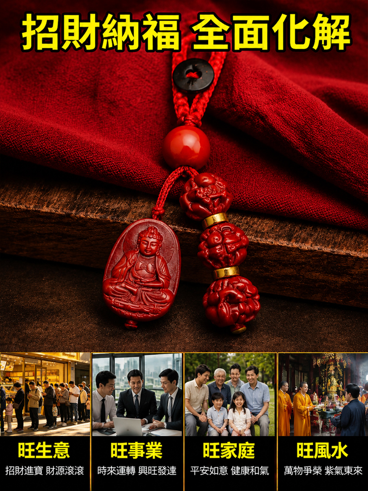 化煞防小人！ 「開運三合貴人・本命佛平安扣」