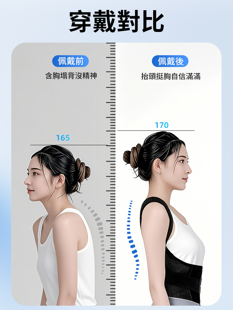輕薄舒適防駝背矯正帶