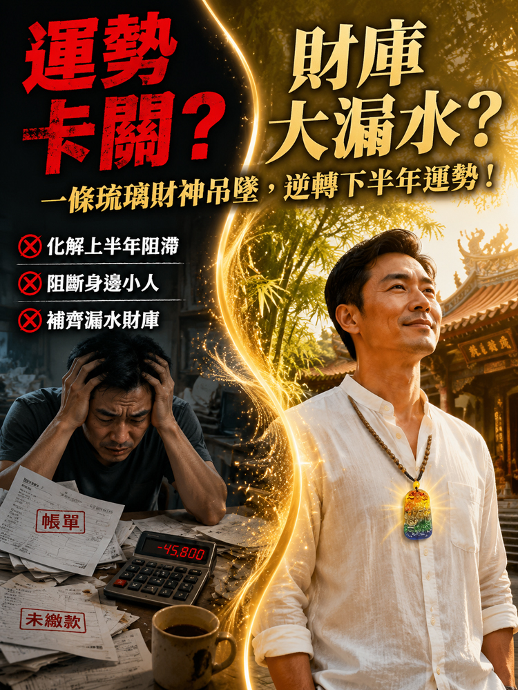 【三彩齊聚】古法手工琉璃財神吊墜