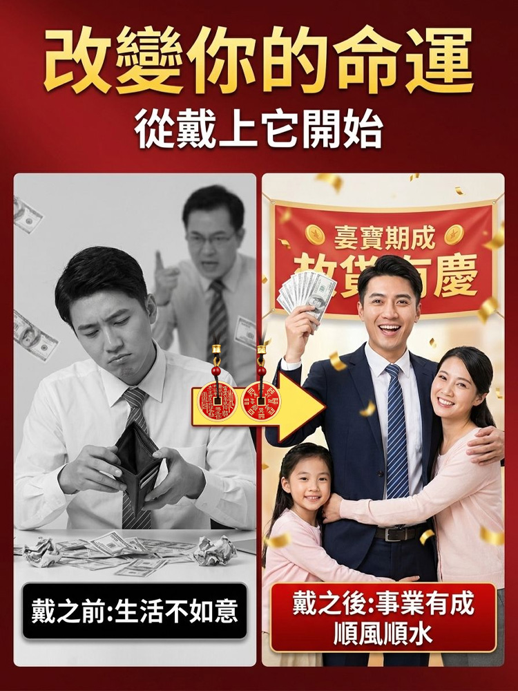 【掃走所有衰運】硃砂山鬼花錢掛墜