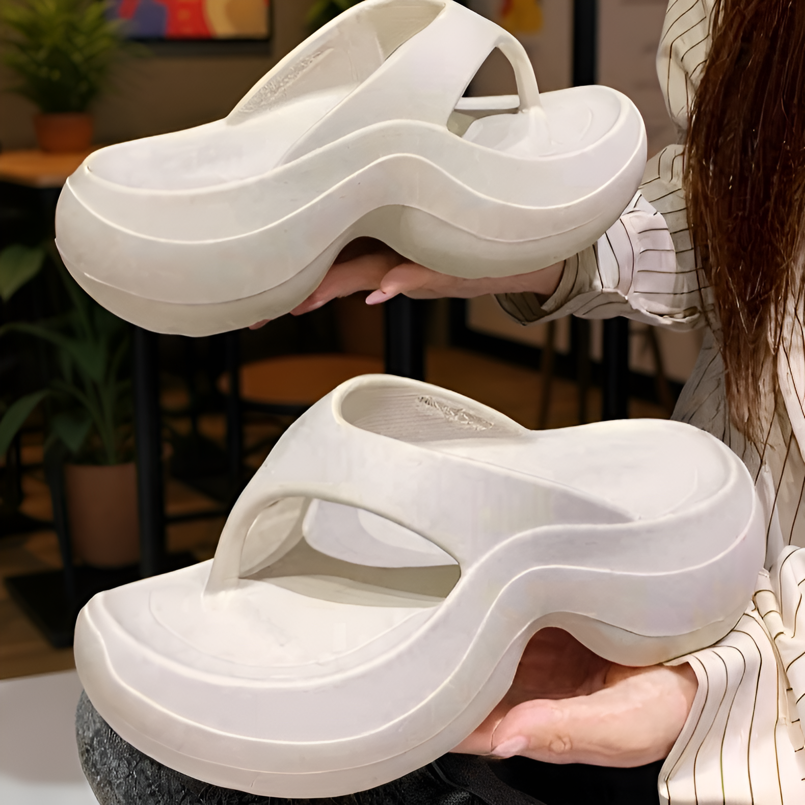 增高厚底防滑女款拖鞋近照