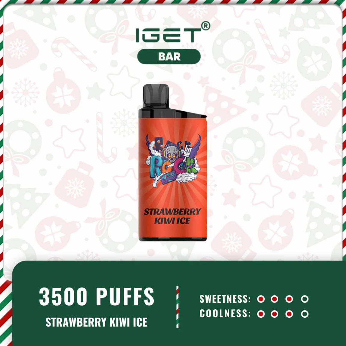 IGET BAR 3500 PUFFS – STRAWBERRY KIWI ICE
