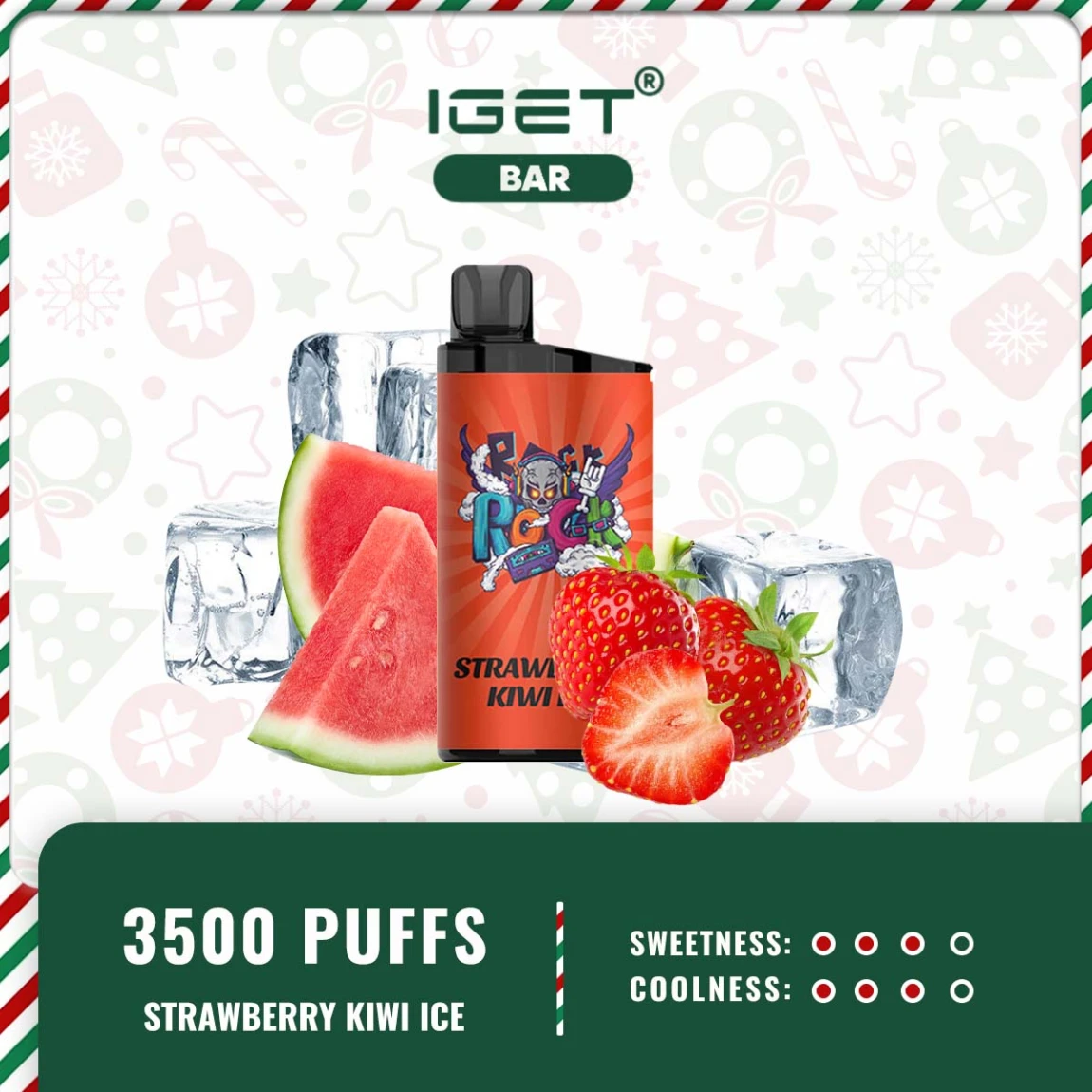 IGET BAR 3500 PUFFS – STRAWBERRY KIWI ICE