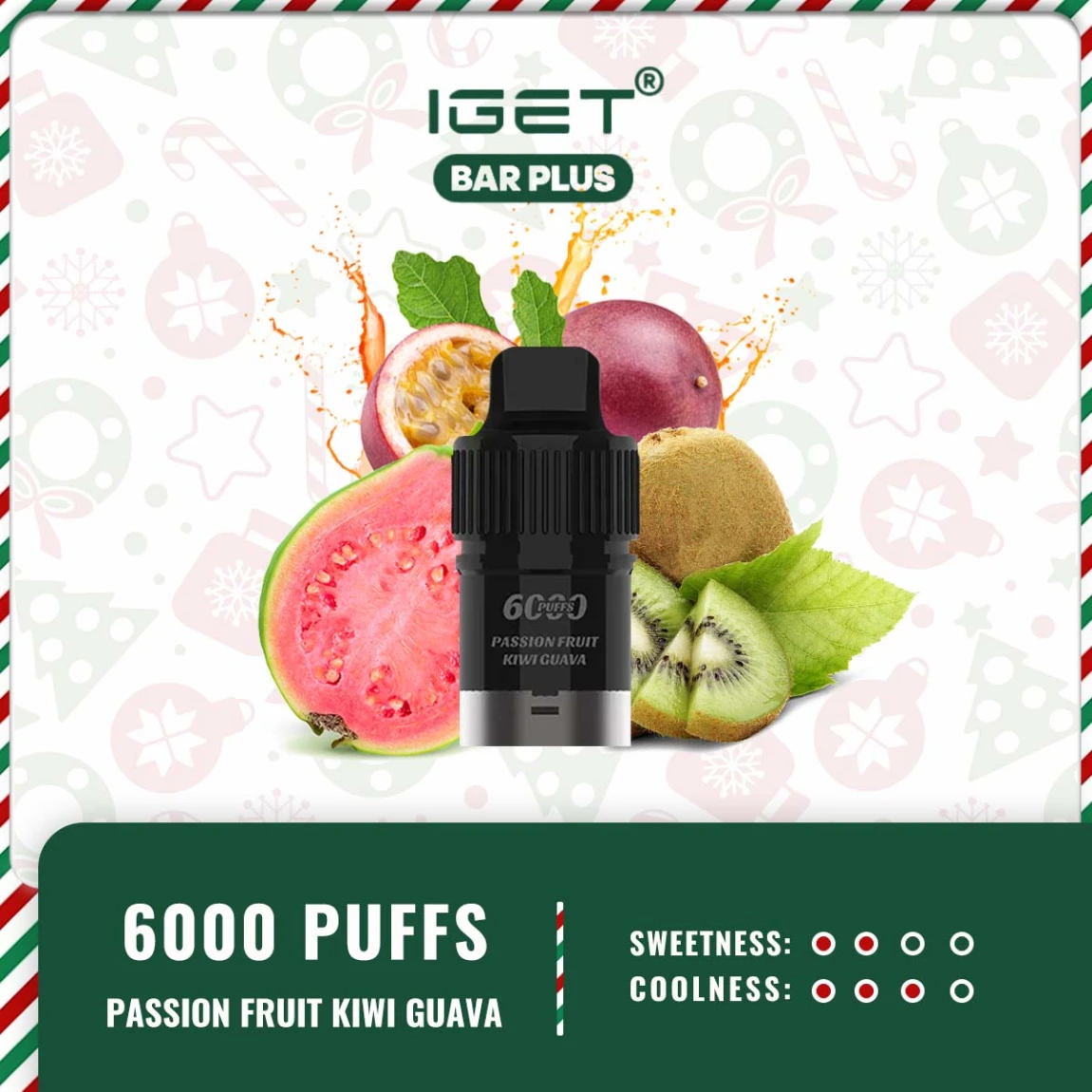 Iget Bar Plus Pod – Passion Fruit Kiwi Guava Ice