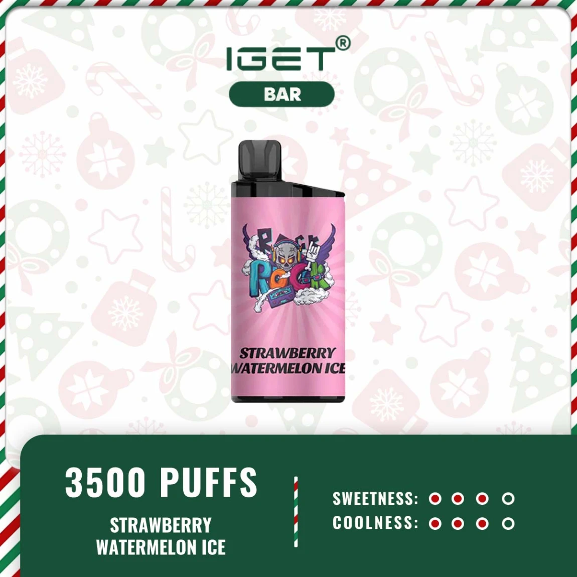 IGET BAR 3500 PUFFS – STRAWBERRY WATERMELON ICE