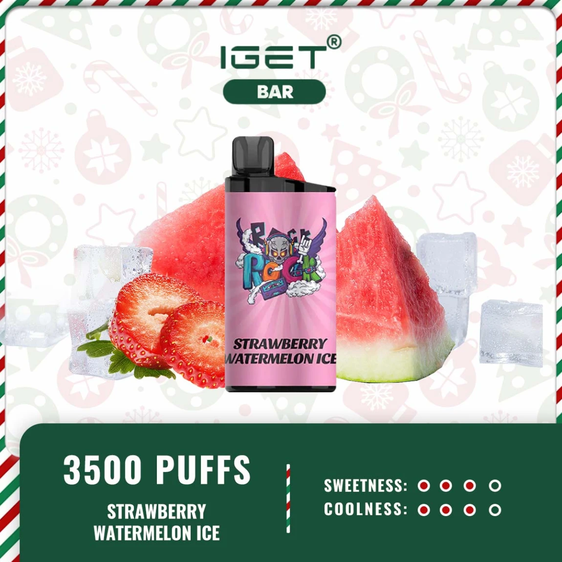 IGET BAR 3500 PUFFS – STRAWBERRY WATERMELON ICE