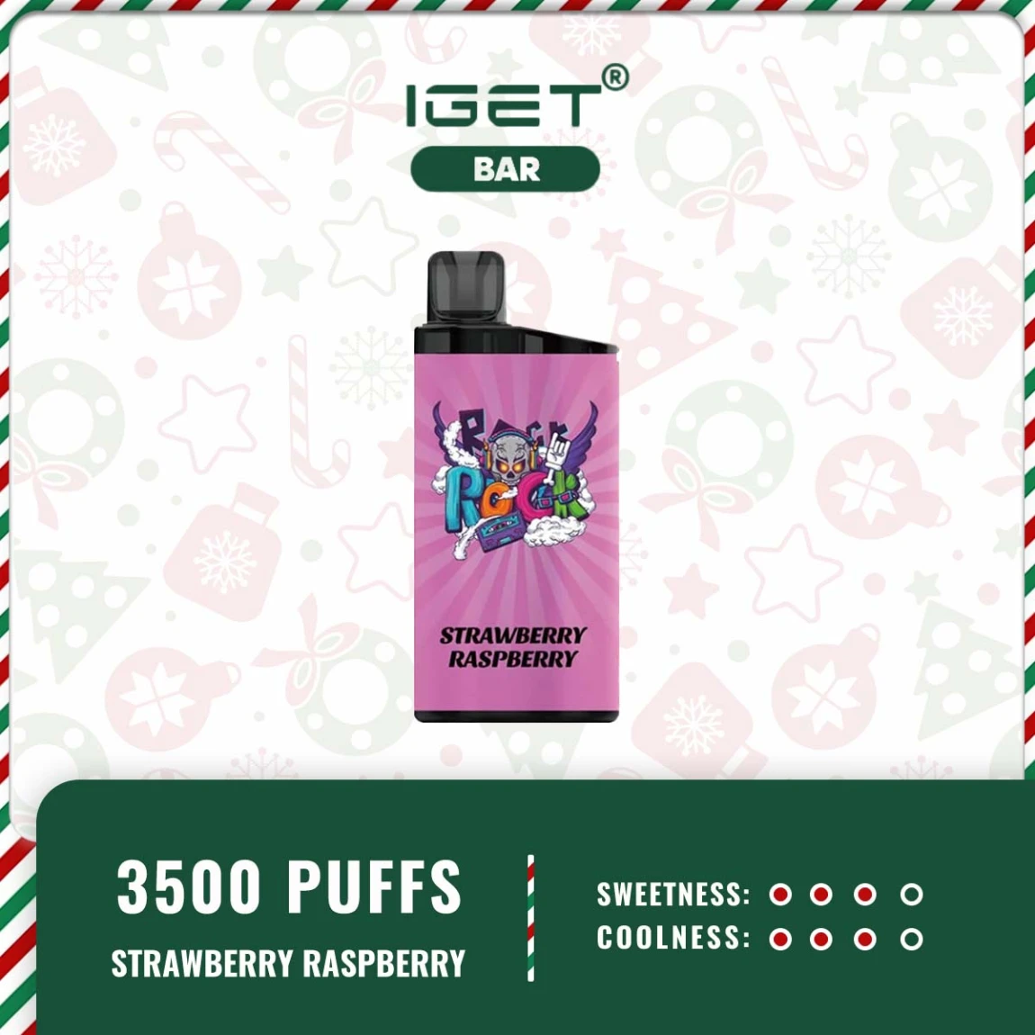 IGET BAR 3500 PUFFS – STRAWBERRY RASPBERRY