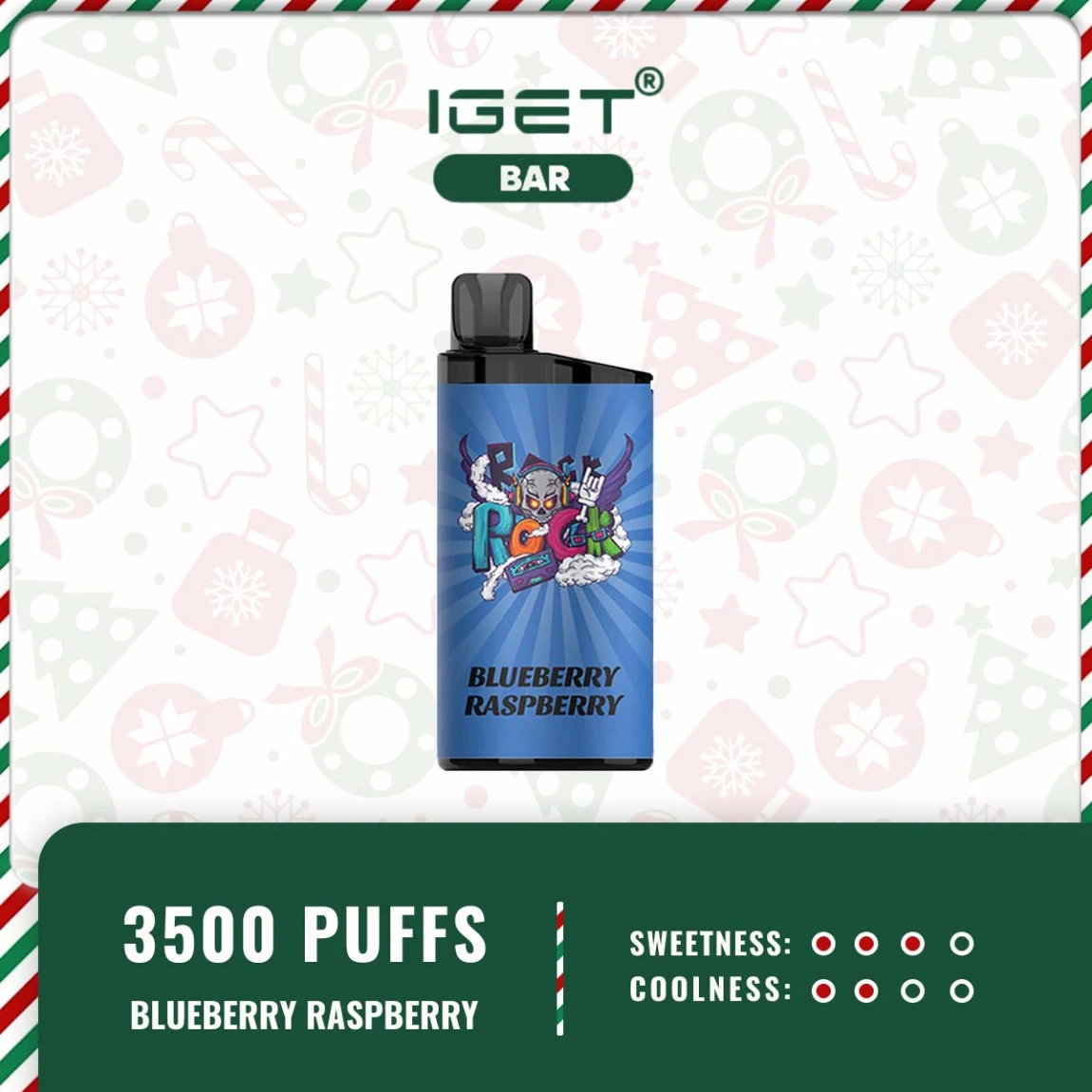 IGET BAR 3500 PUFFS – BLUEBERRY RASPBERRY ICE