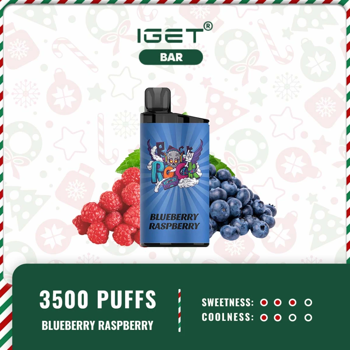 IGET BAR 3500 PUFFS – BLUEBERRY RASPBERRY ICE