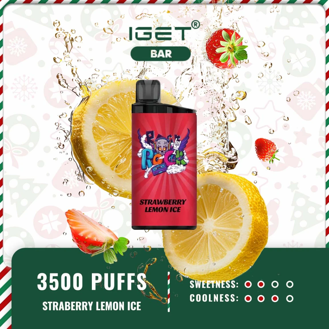 IGET BAR 3500 PUFFS – STRAWBERRY LEMON ICE