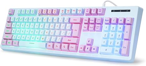 Gaming Keyboard USB Wired with Rainbow LED Backlit