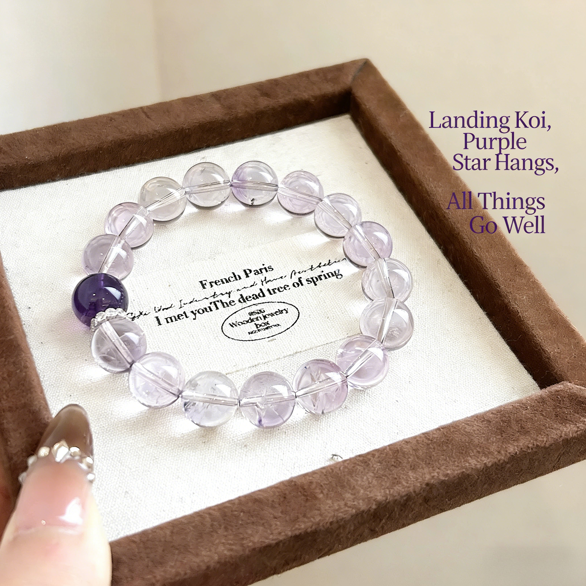 Natural Bolivian Amethyst Bracelet for Women | Manifestation Luck Beads for Your Well-Deserved Win, Heartfelt Gift for Your Bestie