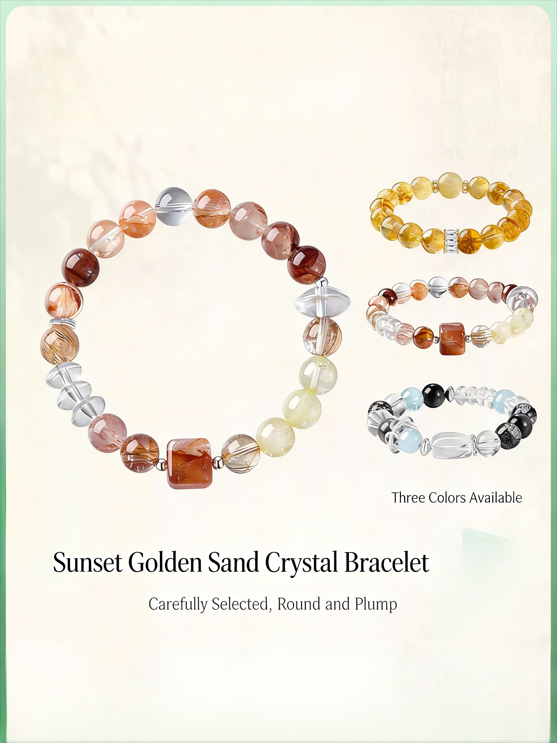 Women's Colorful Stone Citrine Beaded Bracelet | Light Luxury Minimalist