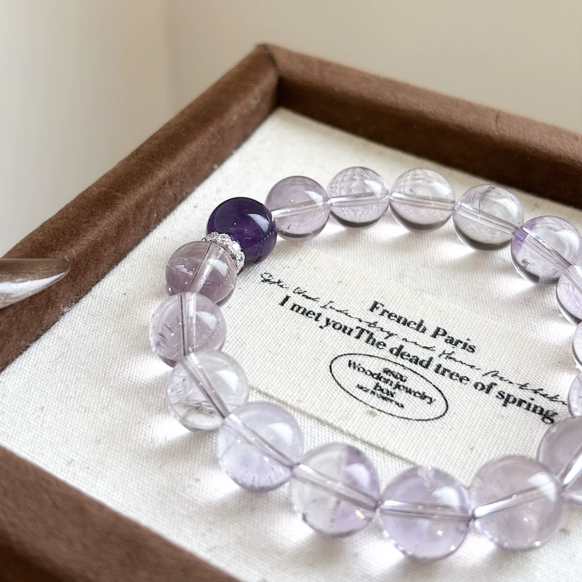 Natural Bolivian Amethyst Bracelet for Women | Manifestation Luck Beads for Your Well-Deserved Win, Heartfelt Gift for Your Bestie