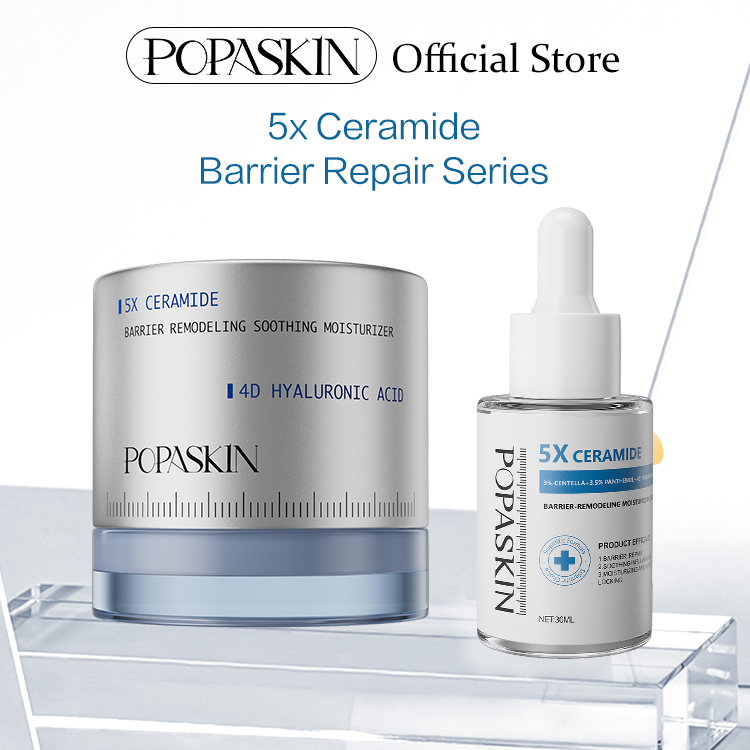 POPASKIN 5x Ceramide Barrier Repair Moisturizing Kit Deep Moisturizing Repair Barrier Quickly Soothe and Calm Strengthen Skin Barrier