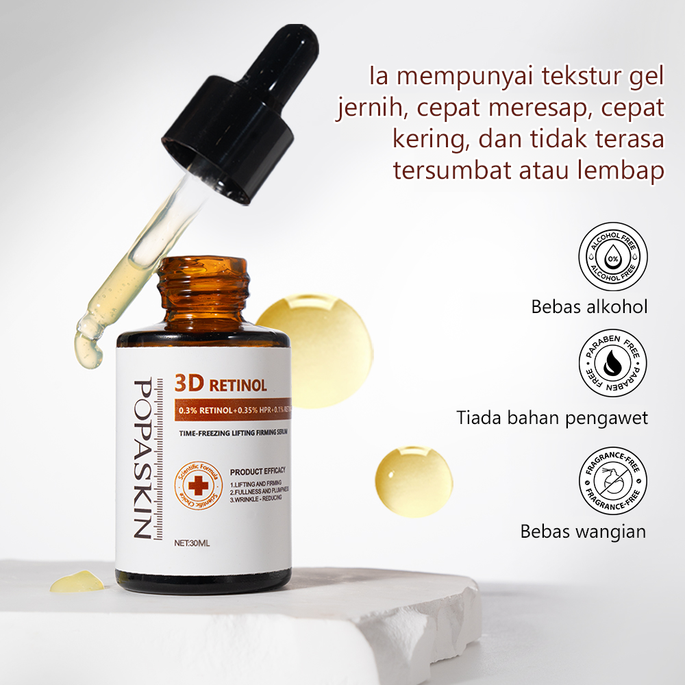 Serum Kedutan Penganjal & Pemudar Retinol Peptida 3D POPASKIN