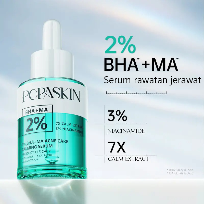 SERUM PENENANG PENJAGAAN JERAWAT POPASKIN 2%BHA+MA