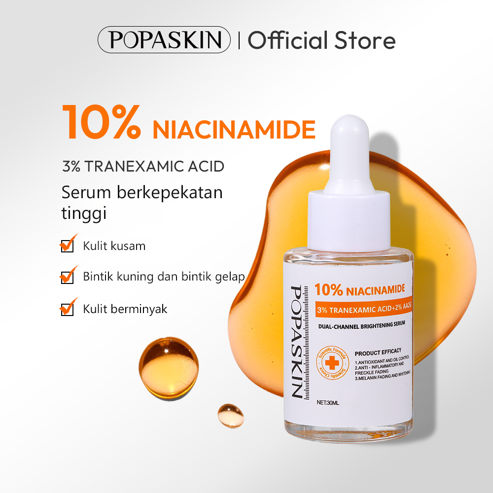 POPASKIN 10% Niacinamide + 3% Asid Tranexamic Serum Pencerah & Berseri
