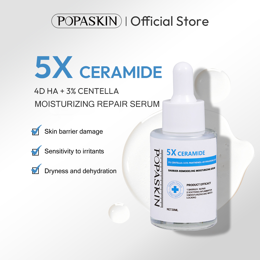 POPASKIN 5x Ceramide Barrier Repair Moisturizing Kit Deep Moisturizing Repair Barrier Quickly Soothe and Calm Strengthen Skin Barrier