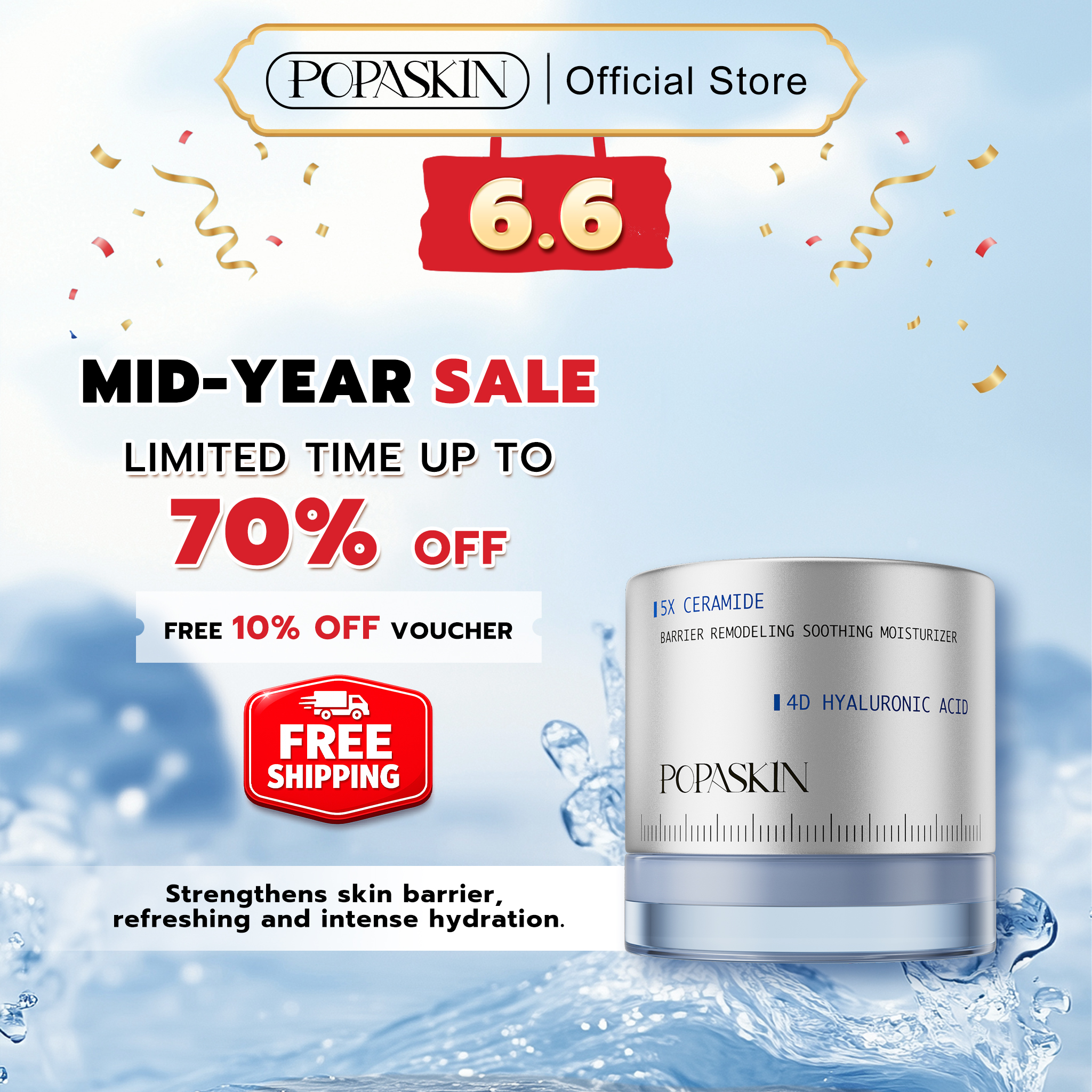 【3 Seconds Absorption】POPASKIN 5X Ceramide Barrier Moisturizing Repair Cream