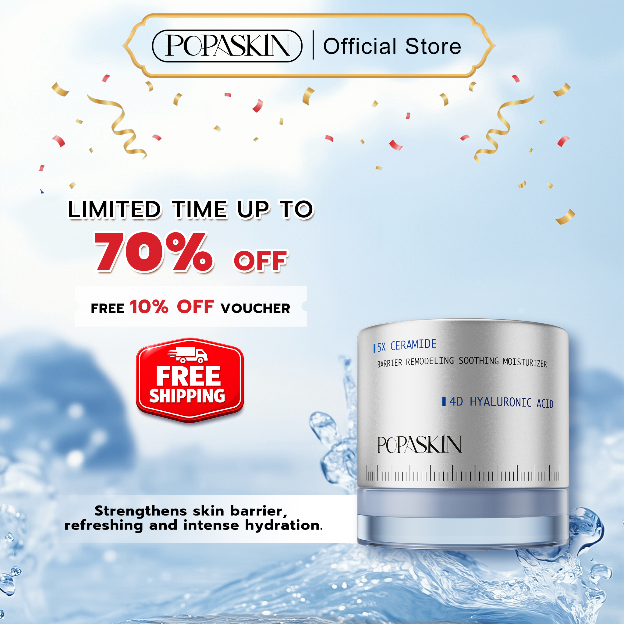 POPASKIN 【3 Seconds Absorption】5X Ceramide Barrier Moisturizing Repair Cream