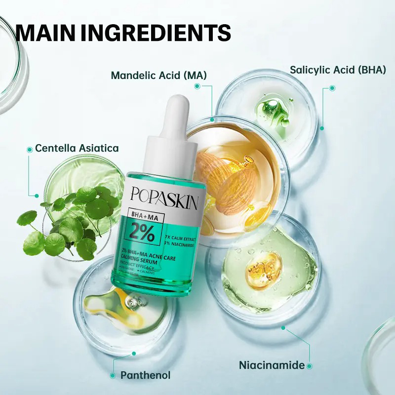 POPASKIN 2%BHA+MA ACNE CARE CALMING SERUM