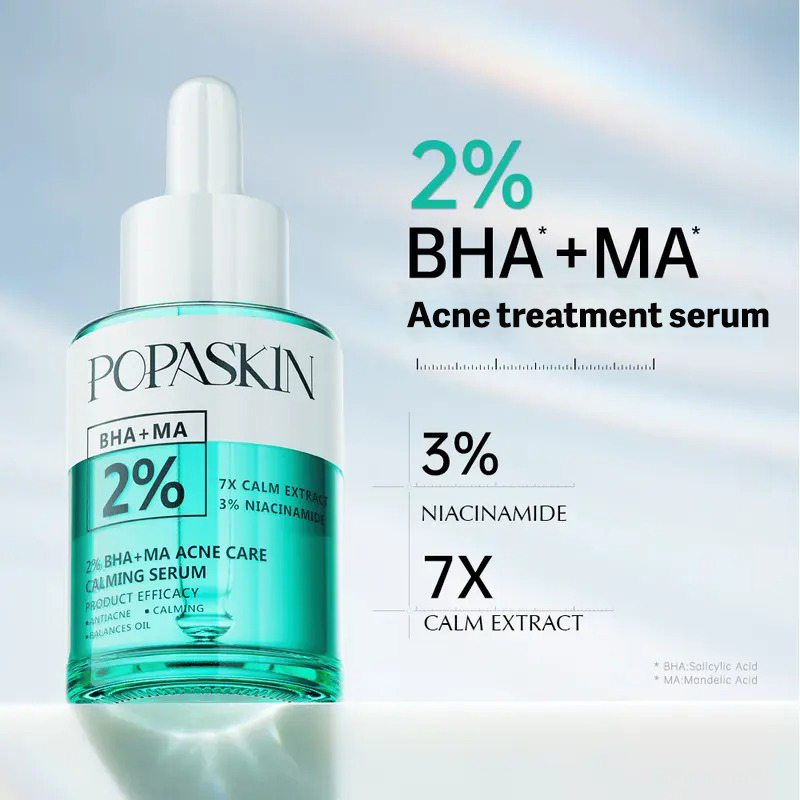 POPASKIN 2%BHA+MA ACNE CARE CALMING SERUM