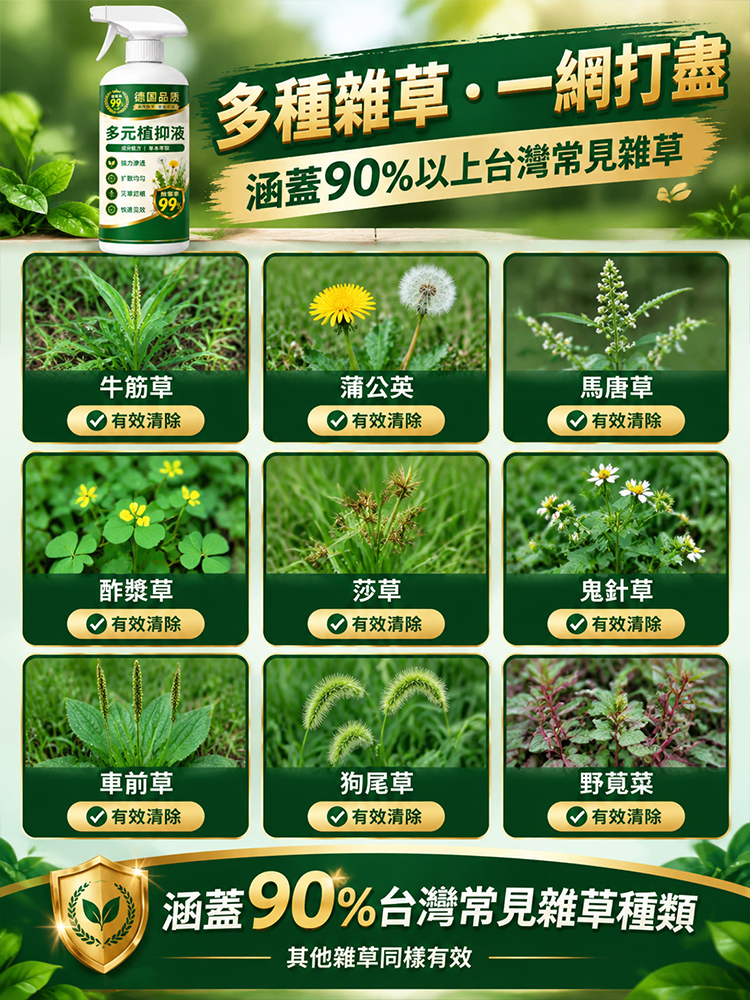 【徹底根除】樹竹草有機矽助劑