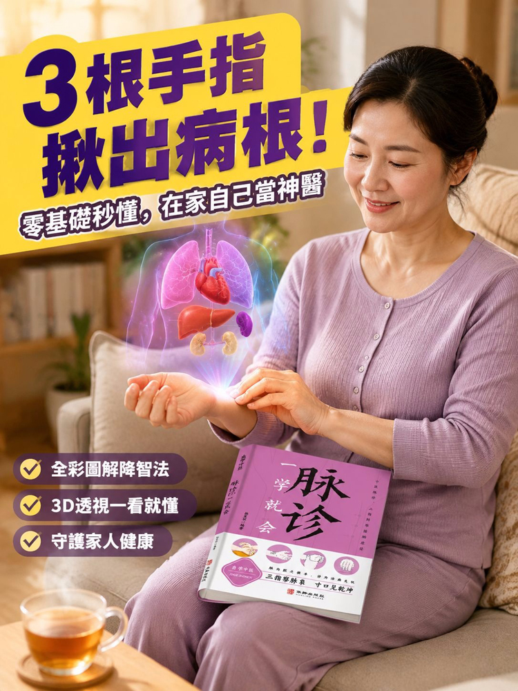 【名醫震驚】3指透視五臟六腑！全彩圖解把脈神書