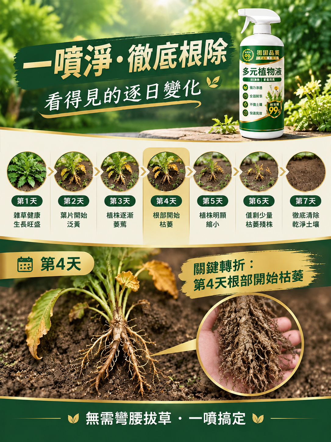 【徹底根除】樹竹草有機矽助劑