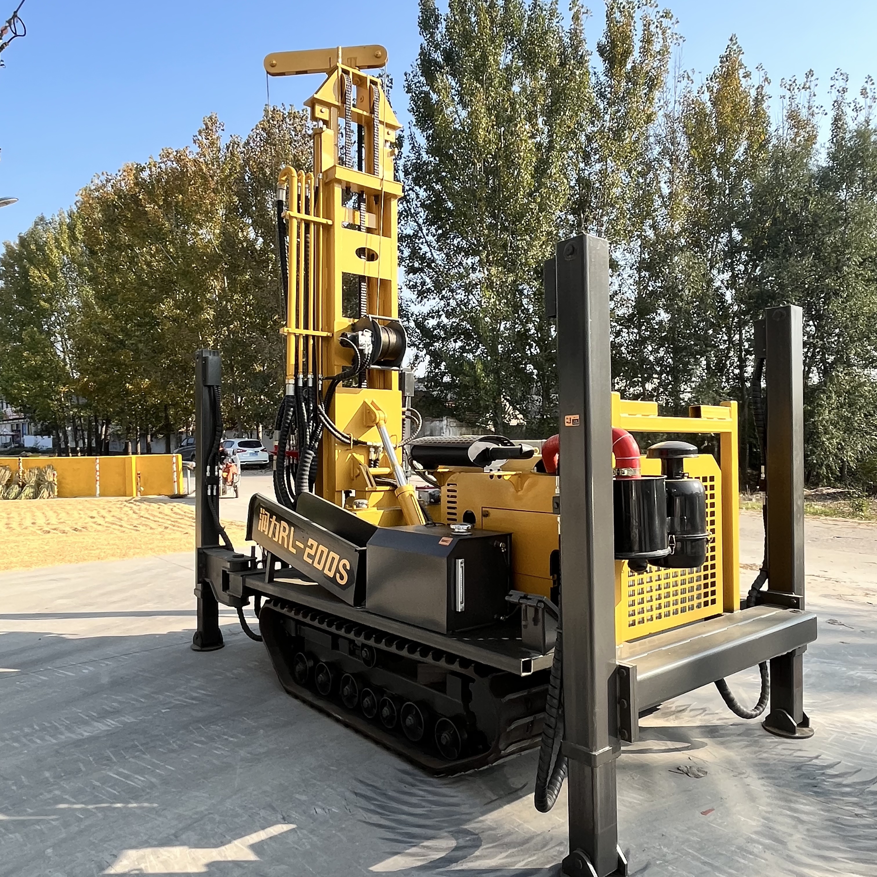 RL200S 200m Crawler Fully Hydraulic Diesel Borehole Roatry Drilling Rig Small Portable Water Well Drilling Digging Machine De Forage De Puits