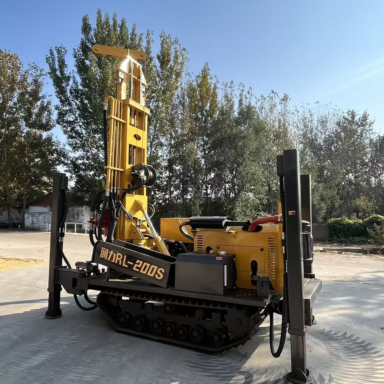 RL200S 200m Crawler Fully Hydraulic Diesel Borehole Roatry Drilling Rig Small Portable Water Well Drilling Digging Machine De Forage De Puits