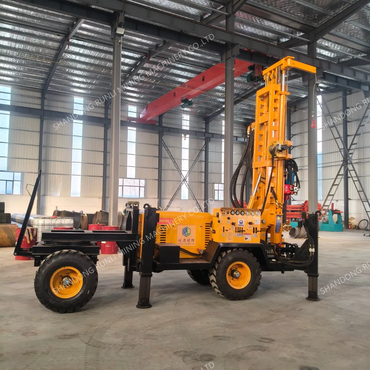 Wheel Trailer Hydraulic Tractor Cheap Rock Hole Mounted Geotechnical Drilling Rig, Mini Portable Efficient Borehole Rotary Water Well Drilling Rig