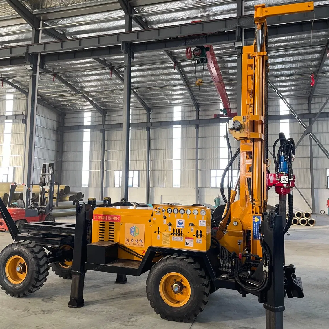 Wheel Trailer Hydraulic Tractor Cheap Rock Hole Mounted Geotechnical Drilling Rig, Mini Portable Efficient Borehole Rotary Water Well Drilling Rig