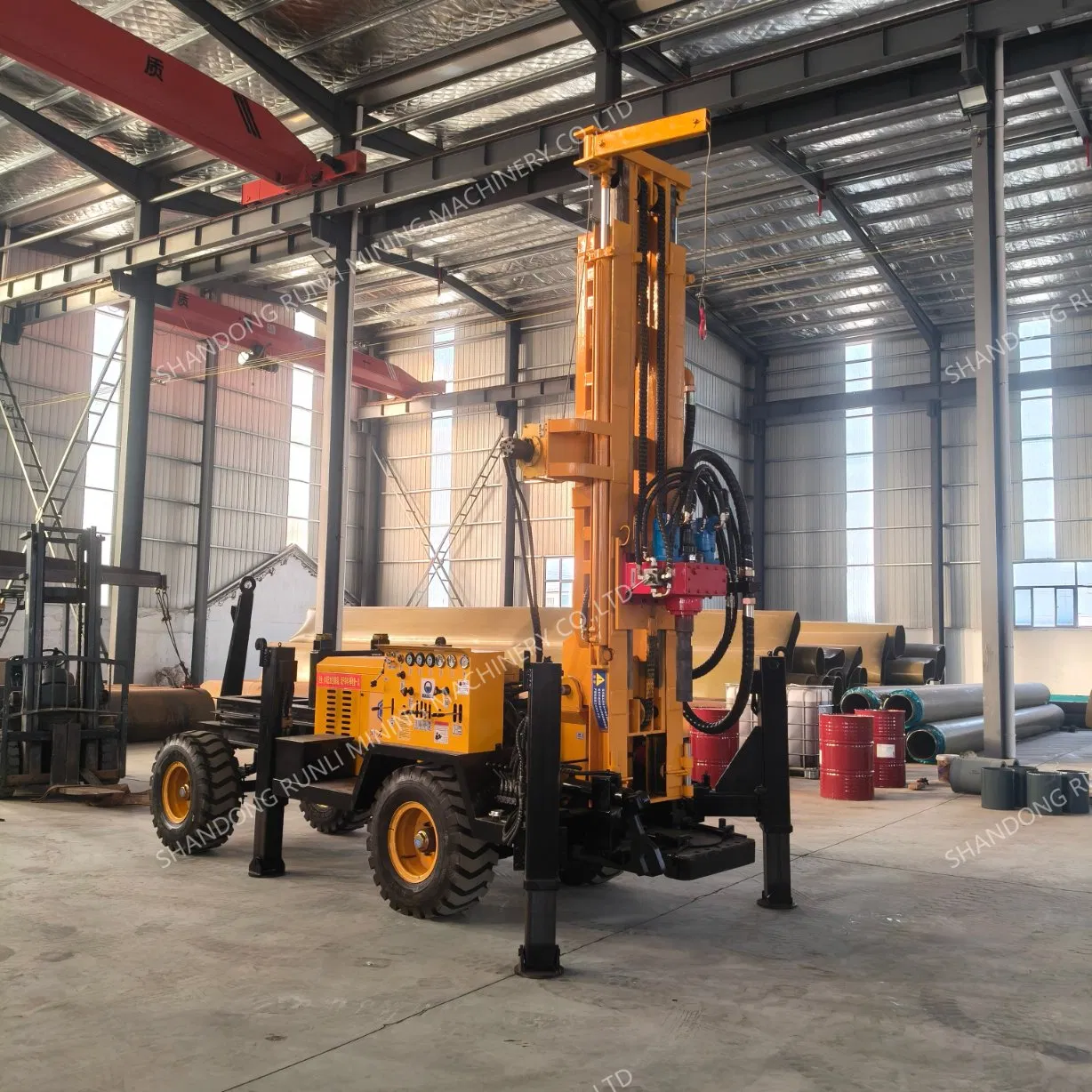 Wheel Trailer Hydraulic Tractor Cheap Rock Hole Mounted Geotechnical Drilling Rig, Mini Portable Efficient Borehole Rotary Water Well Drilling Rig