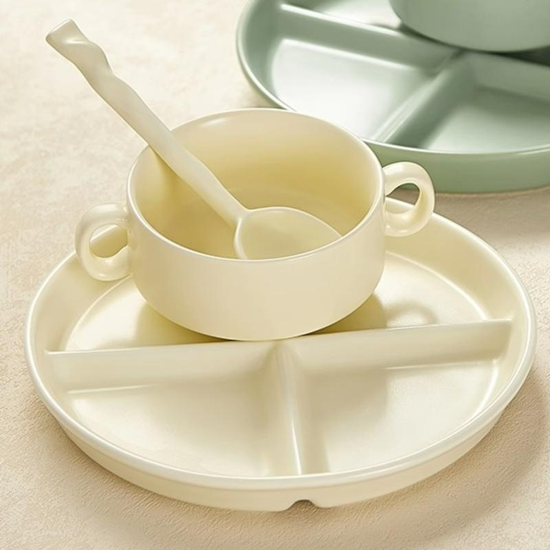 จานอาหารเช้าคุณภาพสูงแบบแบ่งช่อง