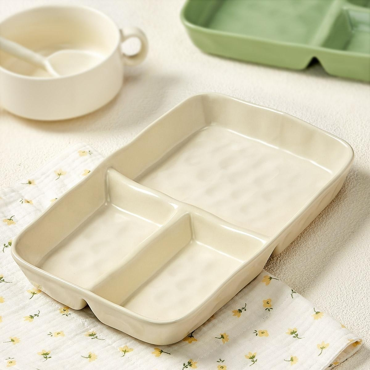 จานอาหารเช้าคุณภาพสูงแบบแบ่งช่อง