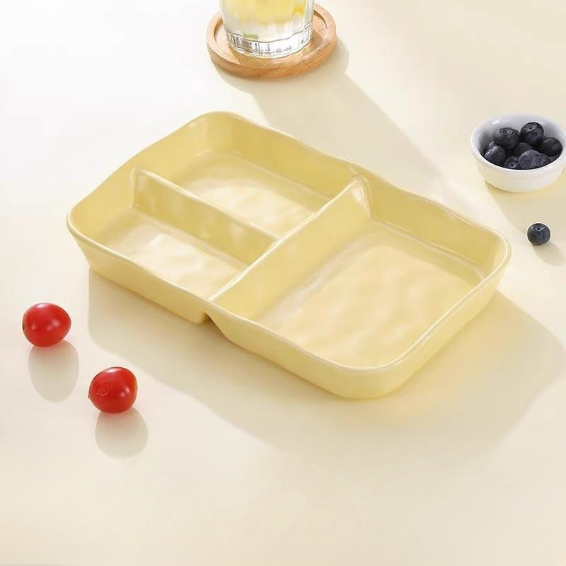 จานอาหารเช้าคุณภาพสูงแบบแบ่งช่อง