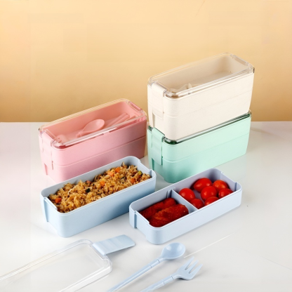 กล่องเบนโตะแบบแบ่งช่อง อเนกประสงค์พกพาได้