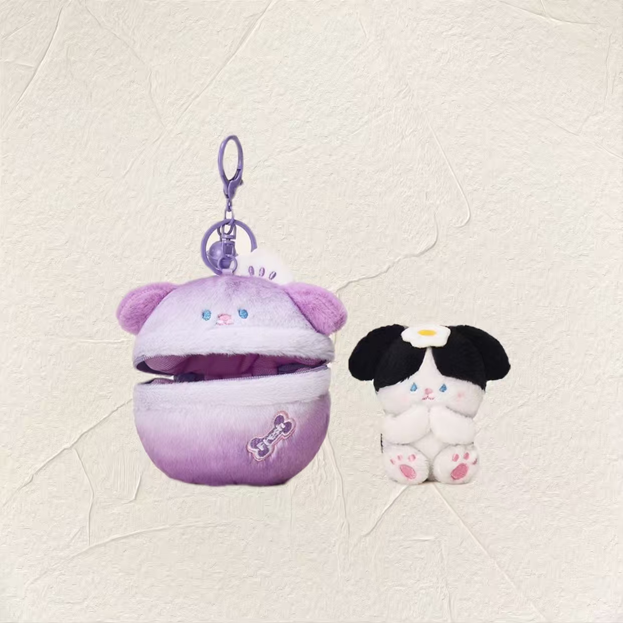 Super cute plush ball keychain charm, perfect for birthday gifts or bag accessories.