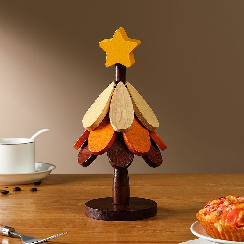 Heat-resistant mat, home Christmas tree, dining table decoration, creative tree, anti-scalding pot mat, folding coaster, bowl mat