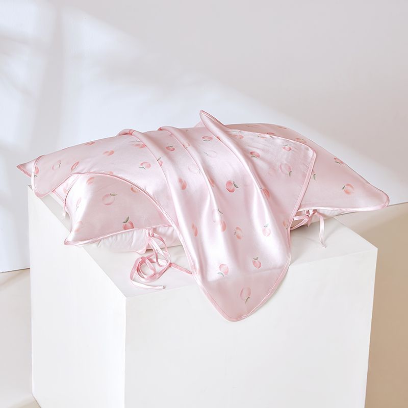 Double-Sided 100% Natural Silk - Non-Dyed Hypoallergenic Pillowcase for Acne & Frizzy Hair