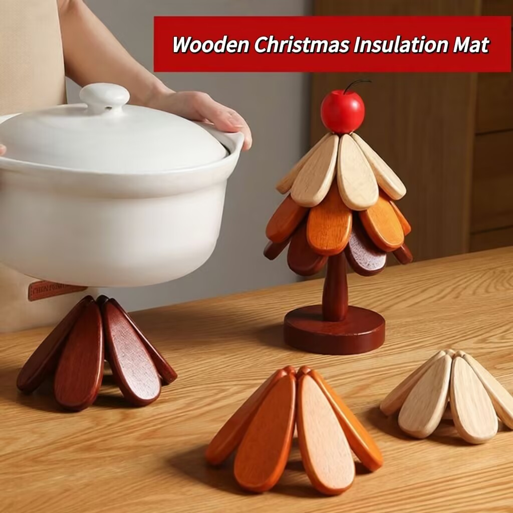 Heat-resistant mat, home Christmas tree, dining table decoration, creative tree, anti-scalding pot mat, folding coaster, bowl mat