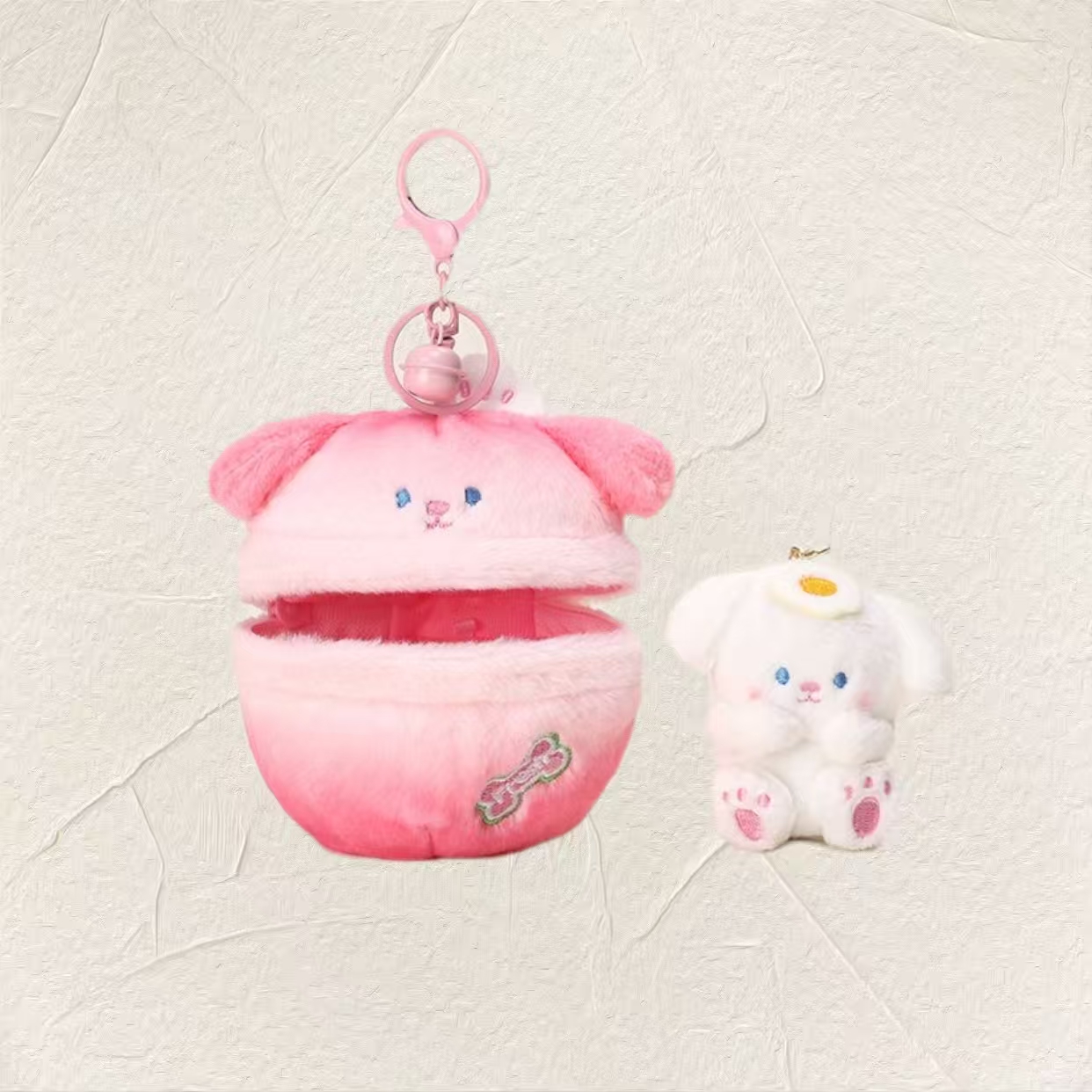 Super cute plush ball keychain charm, perfect for birthday gifts or bag accessories.